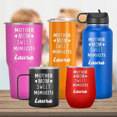 Mother, Mom, Sweet Mamacita: Mother day, Birthday, Gift for Mom, Travel Stainless steel Mug, Custom Name Tumbler, Mom Mug - image1